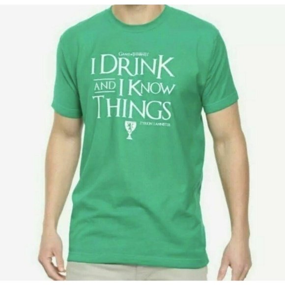 I Drink & I Know Things Tyrion Lannister / HBO Game of Thrones Irish T-Shirt / S - Picture 2 of 4